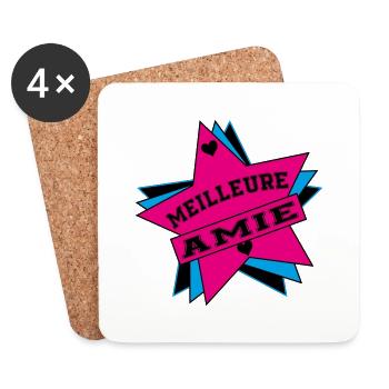 MEILLEURE AMIE - Dessous de verre (lot de 4) - blanc - Devant