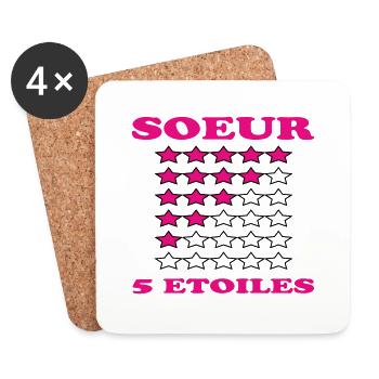 SOEUR 5 ETOILES - Dessous de verre (lot de 4) - blanc - Devant