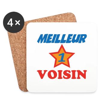 Meilleur VOISIN - Dessous de verre (lot de 4) - blanc - Devant