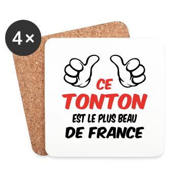 MEILLEUR TONTON - Dessous de verre (lot de 4) - blanc - Devant