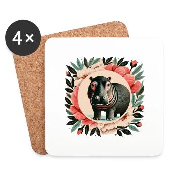 Hippo - Coasters (set of 4) - white - Front