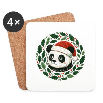 Christmas Panda Bear - Coasters (set of 4) - white - Front