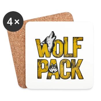 Groomsmen Gifts Bachelor Team Wolf Pack Funny - Untersetzer (4er-Set) - Weiß - Vorne