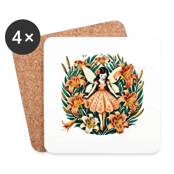 Fée Lys Tigre - Dessous de verre (lot de 4) - blanc - Devant