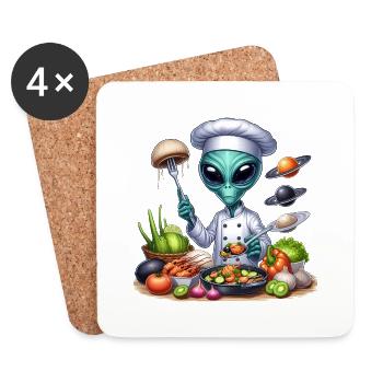 Alien Koch - Dessous de verre (lot de 4) - blanc - Devant
