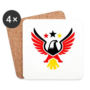 Federal Eagle Tricolor Germany Coat of Arms Vector - Coasters (set of 4) - white - Front