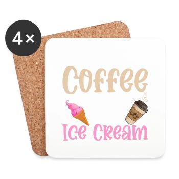 I Run On Coffee Sarcasm And Ice Cream Cone Scoop - Untersetzer (4er-Set) - Weiß - Vorne