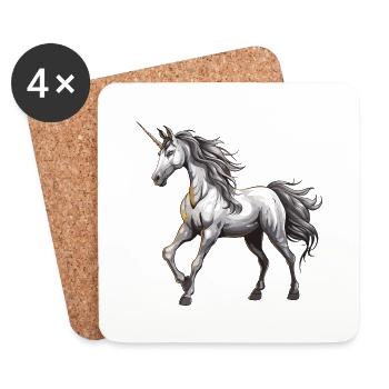 Bête licorne - Dessous de verre (lot de 4) - blanc - Devant