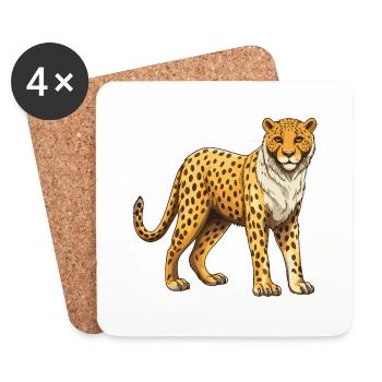 Gepard Tier - Untersetzer (4er-Set) - Weiß - Vorne