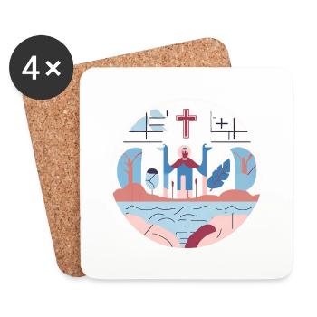 biblique 3 - Dessous de verre (lot de 4) - blanc - Devant
