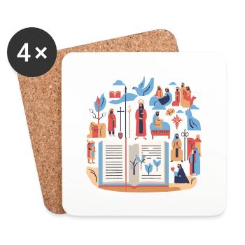 biblique 10 - Dessous de verre (lot de 4) - blanc - Devant