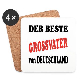 Der beste GROSSVATER - Untersetzer (4er-Set) - Weiß - Vorne