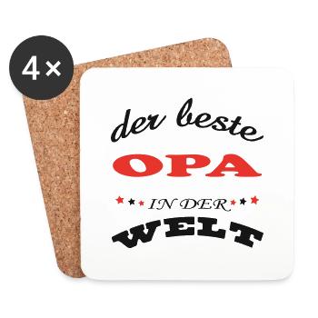 DER BESTE OPA PAPY IN DER WELT - Coasters (set of 4) - white - Front