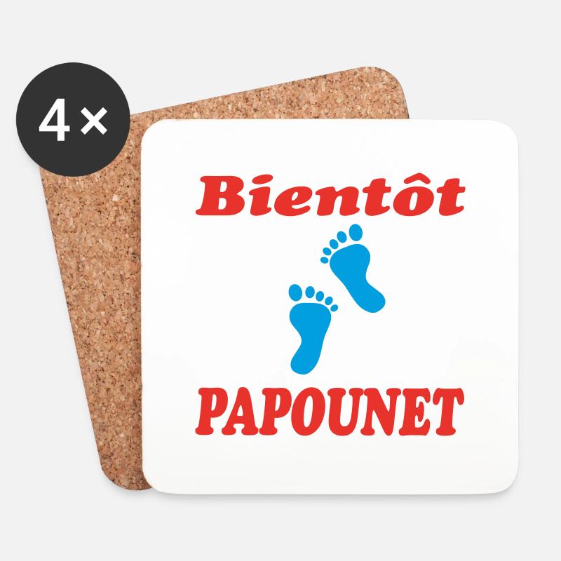 SOON DADDY - Coasters (set of 4) - white
