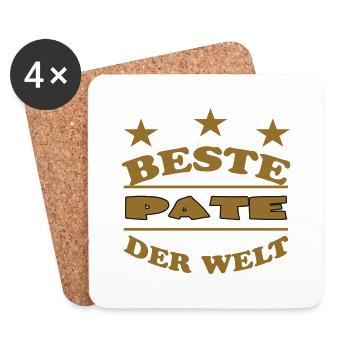 DER BESTE PATE PARRAIN DER WELT - Coasters (set of 4) - white - Front