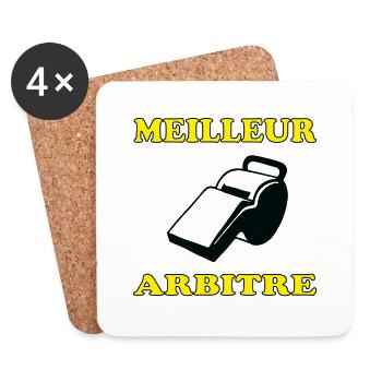 Meilleur arbitre - Dessous de verre (lot de 4) - blanc - Devant