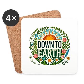 Les pieds sur terre - Dessous de verre (lot de 4) - blanc - Devant
