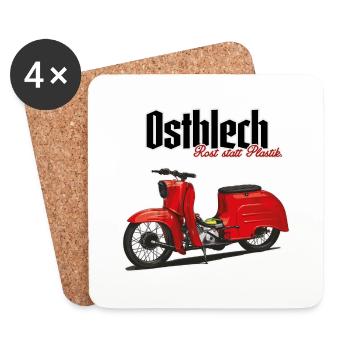 Schwalbe (rouge / Ostblech) // Illustration - Dessous de verre (lot de 4) - blanc - Devant