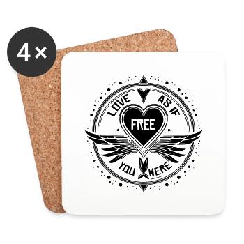 Love As If You Were Free - Coasters (set of 4) - white - Front