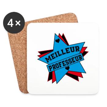 MEILLEUR PROFESSEUR - Dessous de verre (lot de 4) - blanc - Devant