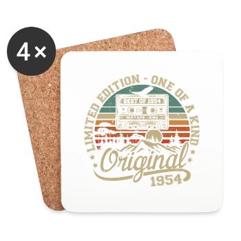 Jahrgang 1954 Geburtstagsgeschenk 1954 Retro 1954 - Untersetzer (4er-Set) - Weiß - Vorne