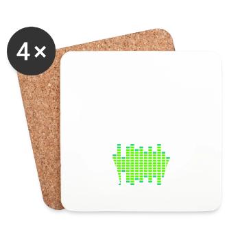 Kopfhörer Techno Musik Party Equalizer Wellen Logo - Untersetzer (4er-Set) - Weiß - Vorne