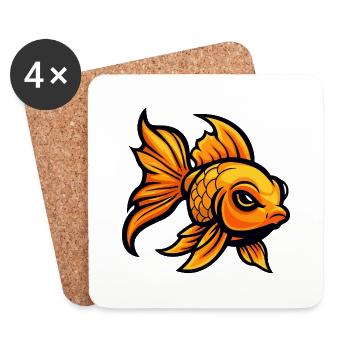 Goldfisch Comic - Untersetzer (4er-Set) - Weiß - Vorne
