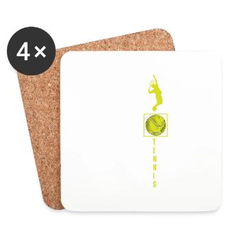 Eat Sleep Tennis Repeat Silhouette - Coasters (set of 4) - white - Front