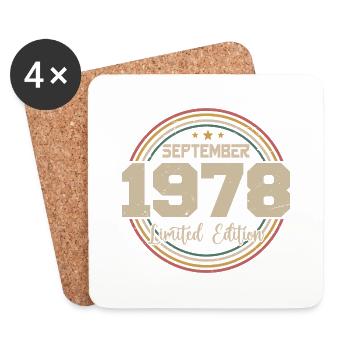 September 1978 Geburtstagsgeschenk 1978 - Untersetzer (4er-Set) - Weiß - Vorne