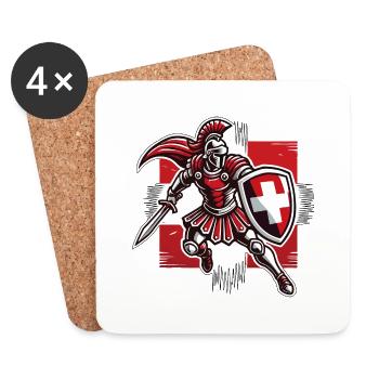 Gladiator Schweiz 6 - Untersetzer (4er-Set) - Weiß - Vorne