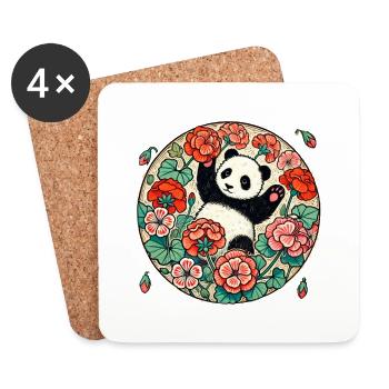 Cute Panda - Coasters (set of 4) - white - Front