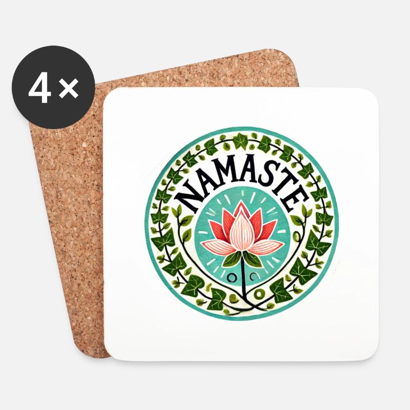 Namaste - Untersetzer (4er-Set) - Weiß