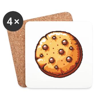 Icône du pixel des cookies - Dessous de verre (lot de 4) - blanc - Devant