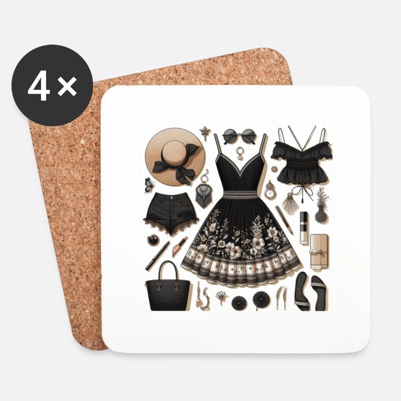 Black look. - Coasters (set of 4) - white