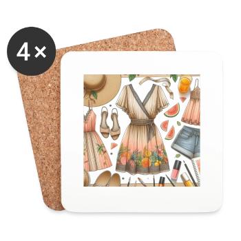 Look des Tages. - Untersetzer (4er-Set) - Weiß - Vorne