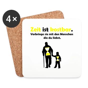 Le temps est précieux - Dessous de verre (lot de 4) - blanc - Devant