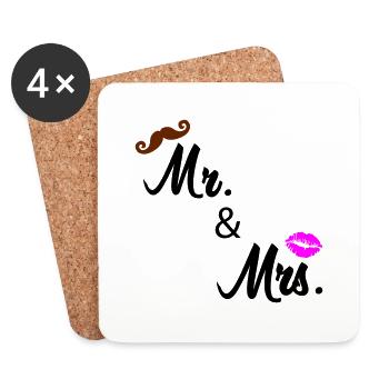 mr and mrs 02 - Untersetzer (4er-Set) - Weiß - Vorne