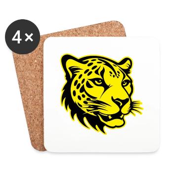 Cheetah Animal Portrait - Coasters (set of 4) - white - Front