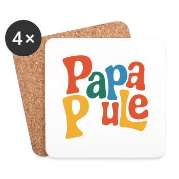 Papa poule - Dessous de verre (lot de 4) - blanc - Devant