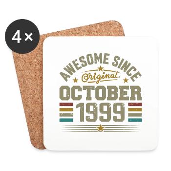 Geboren im Oktober 1999 | Geburtstag Oktober 1999 - Untersetzer (4er-Set) - Weiß - Vorne