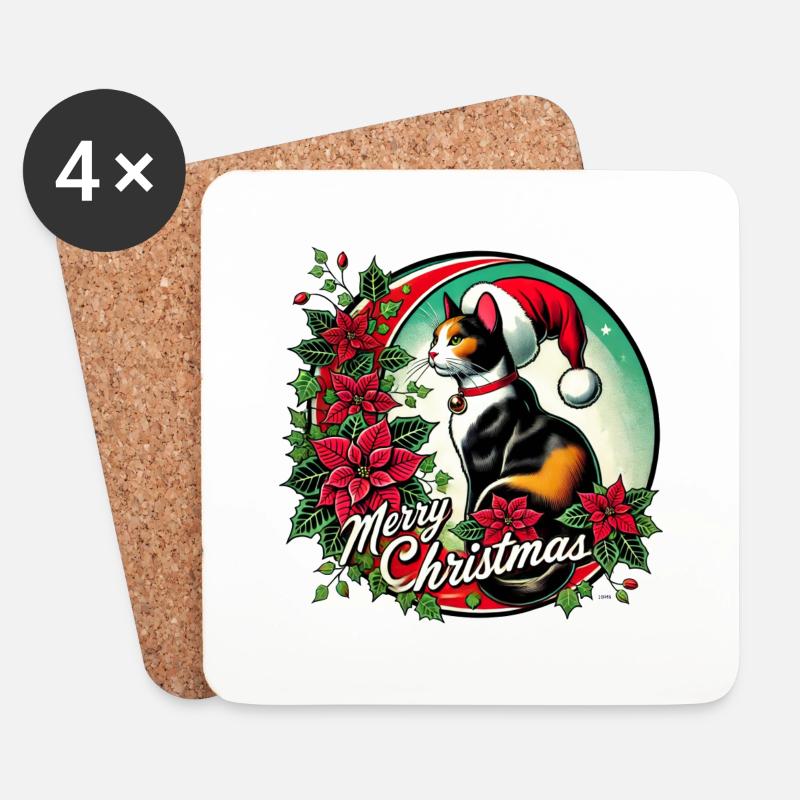 Frohe Weihnachten - Untersetzer (4er-Set) - Weiß