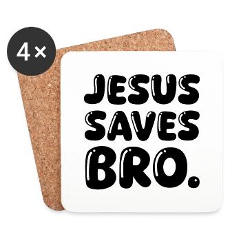 Jésus sauve mon frère - Dessous de verre (lot de 4) - blanc - Devant