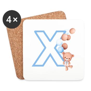 Blue Letter x Bear - Coasters (set of 4) - white - Front