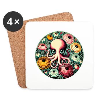 Octopus - Coasters (set of 4) - white - Front