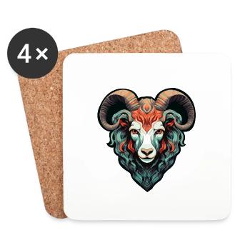 Aries Animal - Coasters (set of 4) - white - Front