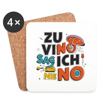 zu vino sag ich nie no - Untersetzer (4er-Set) - Weiß - Vorne