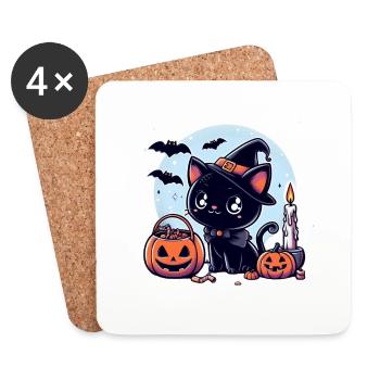 Kitty halloween - Coasters (set of 4) - white - Front