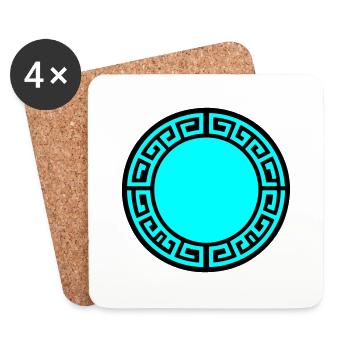 Symbole Grec Cercle Sparte - Dessous de verre (lot de 4) - blanc - Devant