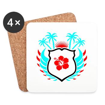 Paradis Fleur d’Hibiscus - Dessous de verre (lot de 4) - blanc - Devant