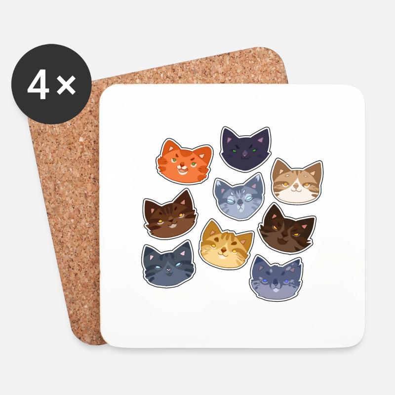 Katzen Warrior Cats Jayfeather Firestar Lionblaze - Untersetzer (4er-Set) - Weiß